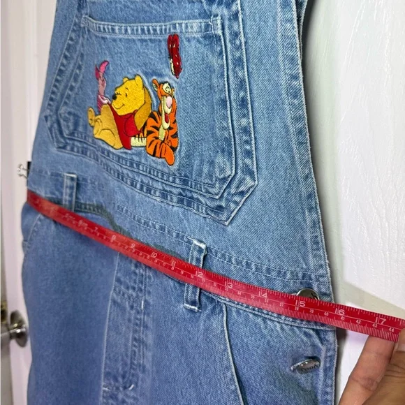 Vintage Disney Light Blue Overalls with Pooh and Tigger Embroidery - Picture 3 of 8